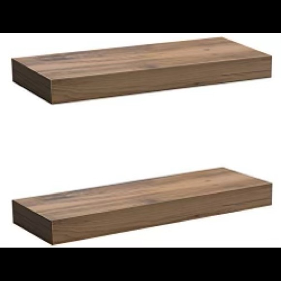 NEW - Floating Shelf Set — Rustic Wood Hanging Rectangle Wall Shelves - Picture 4 of 4